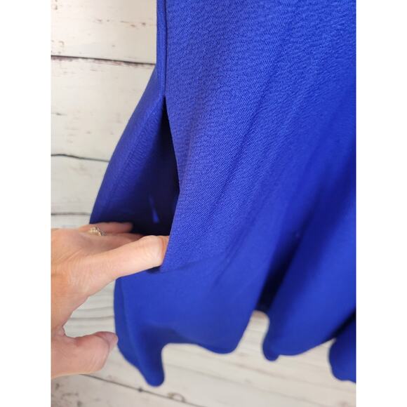 Helyo Fashion Midi A-Line Dress Blue Flutter Sleeve Elegant Women's Size 2XL - Picture 8 of 11